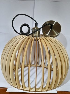Подвесной светильник из дерева GLANZEN ART-0008-60-nude wheel