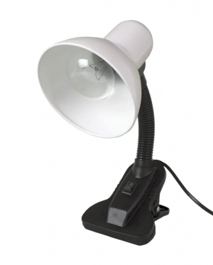 Настольный светильник Е27 GLANZEN DL-0001-40-C-white на прищепке белый